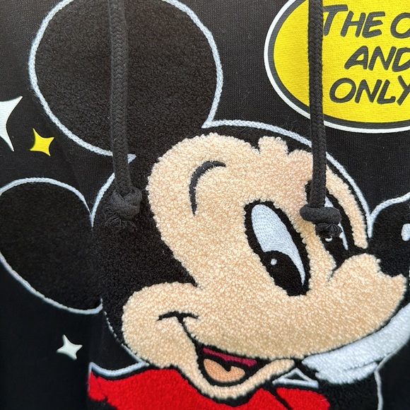 Disney Mickey Mouse 🔥 Sweatshirt Hoodie Black Sz L - Picture 4 of 5
